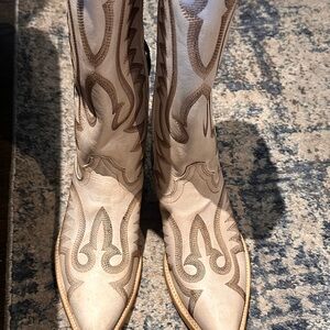 Dan Post Cream and Brown Western Boots